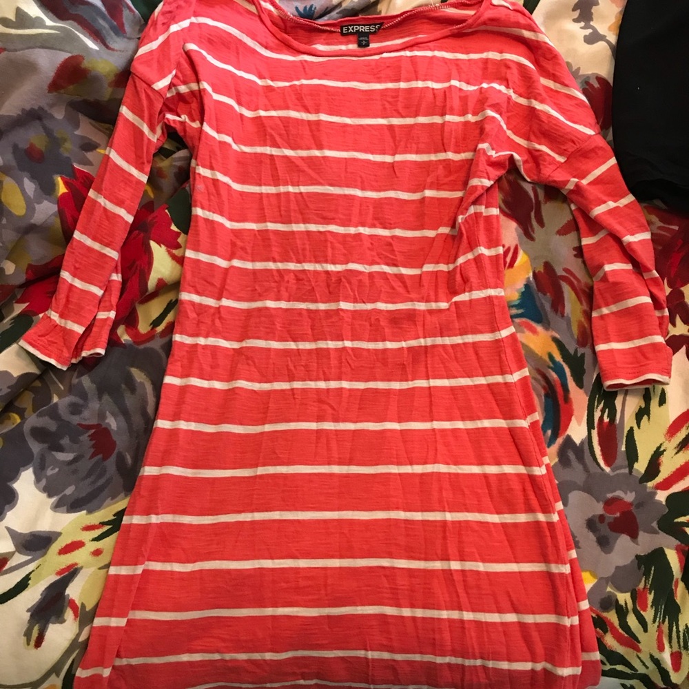 Pink Express long sleeve T-shirt dress